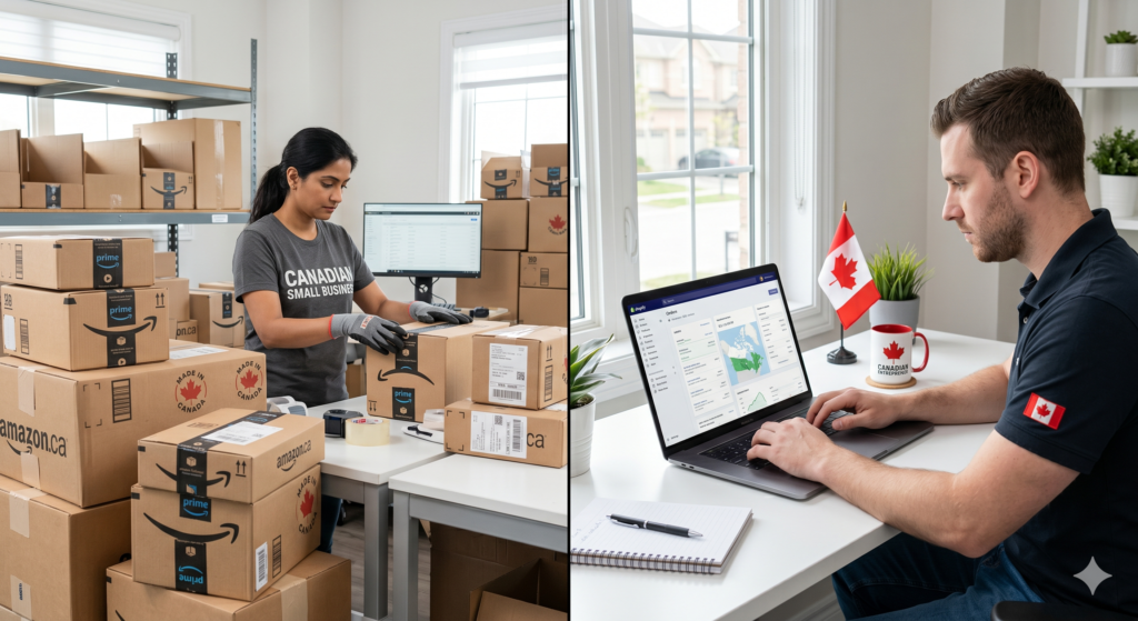 Canadian entrepreneur comparing Amazon FBA and dropshipping business models